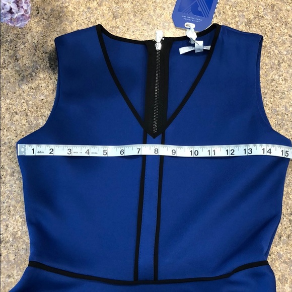 NWT REED XS Blue and Black Scuba Fit & Flare Dress - Picture 2 of 16